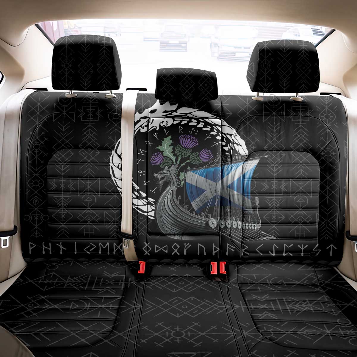 Scotland Viking Drakkar Back Car Seat Cover Viking Blood - Wonder Print Shop