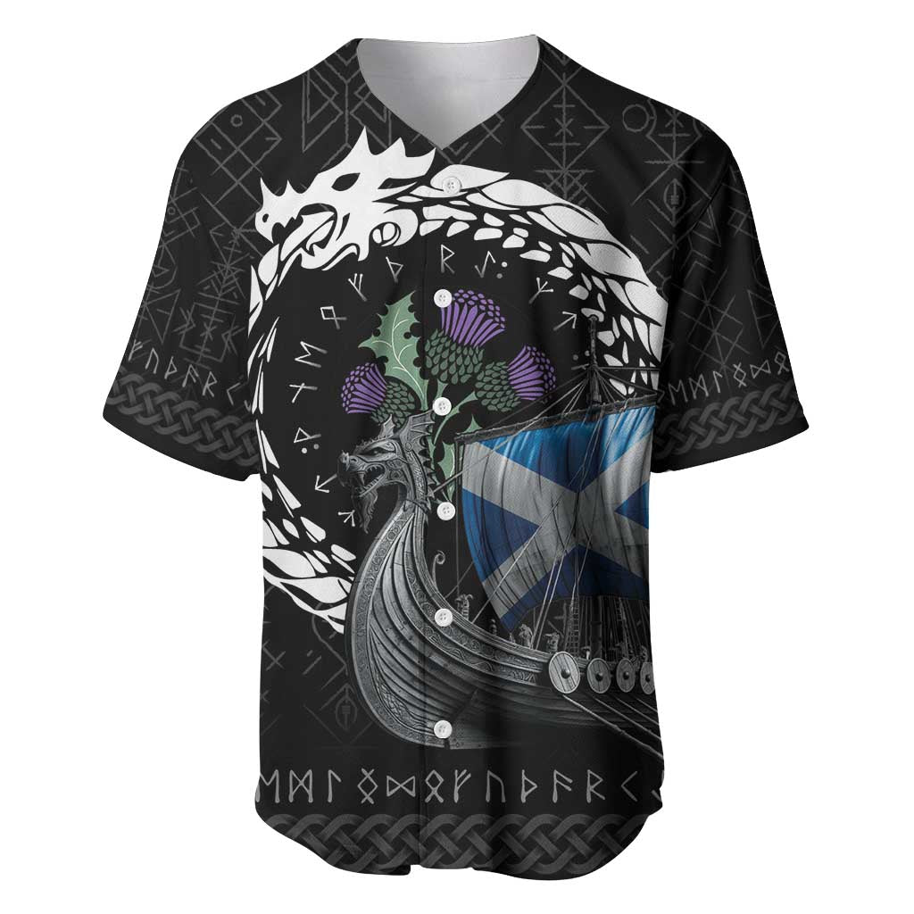 Scotland Viking Drakkar Baseball Jersey Viking Blood - Wonder Print Shop