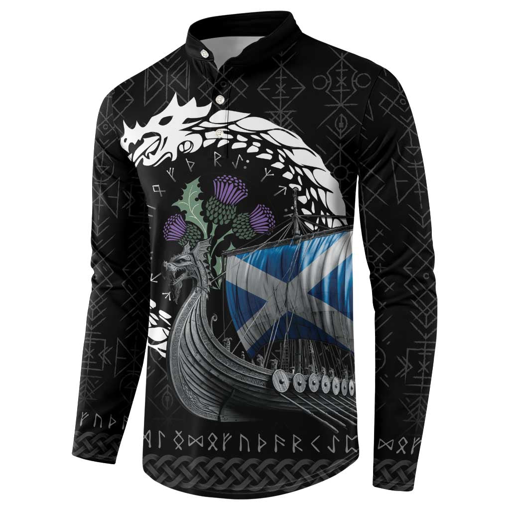 Scotland Viking Drakkar Button Sweatshirt Viking Blood - Wonder Print Shop