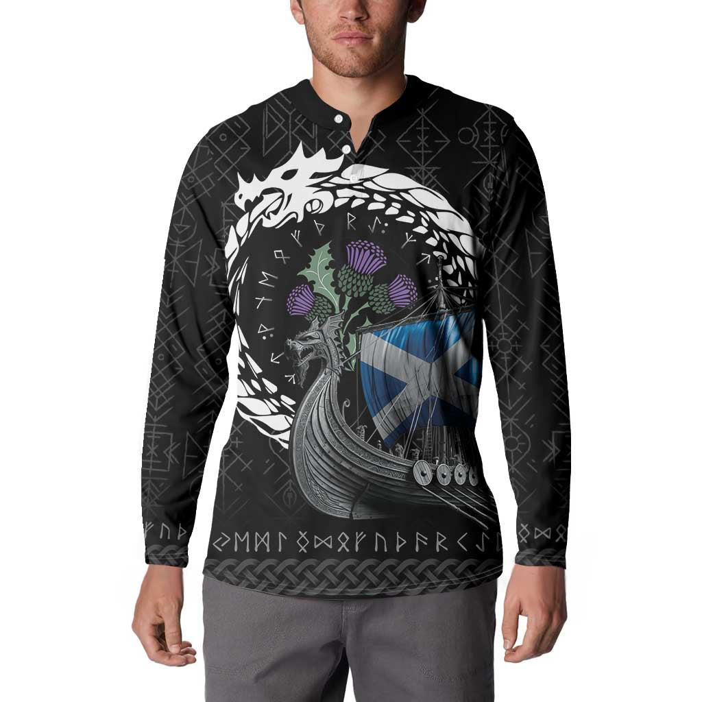 Scotland Viking Drakkar Button Sweatshirt Viking Blood - Wonder Print Shop