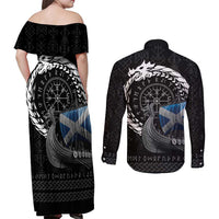 Scotland Viking Drakkar Couples Matching Off Shoulder Maxi Dress and Long Sleeve Button Shirt Viking Blood - Wonder Print Shop