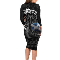 Scotland Viking Drakkar Family Matching Long Sleeve Bodycon Dress and Hawaiian Shirt Viking Blood - Wonder Print Shop