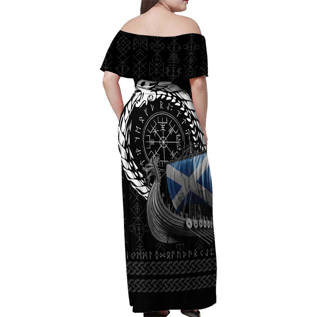Scotland Viking Drakkar Family Matching Off Shoulder Maxi Dress and Hawaiian Shirt Viking Blood - Wonder Print Shop