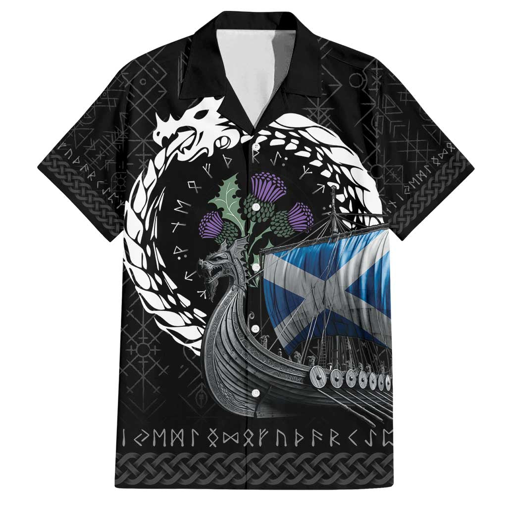 Scotland Viking Drakkar Family Matching Off Shoulder Short Dress and Hawaiian Shirt Viking Blood - Wonder Print Shop