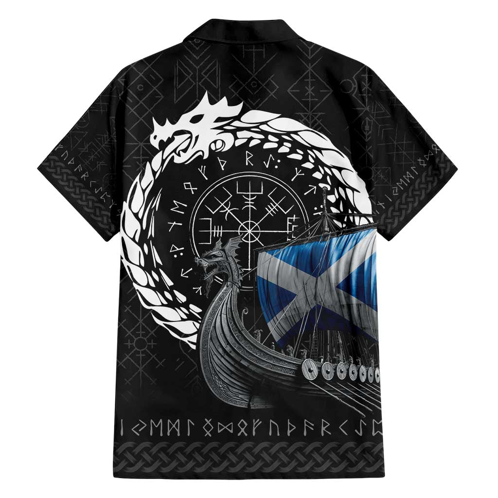 Scotland Viking Drakkar Family Matching Short Sleeve Bodycon Dress and Hawaiian Shirt Viking Blood - Wonder Print Shop