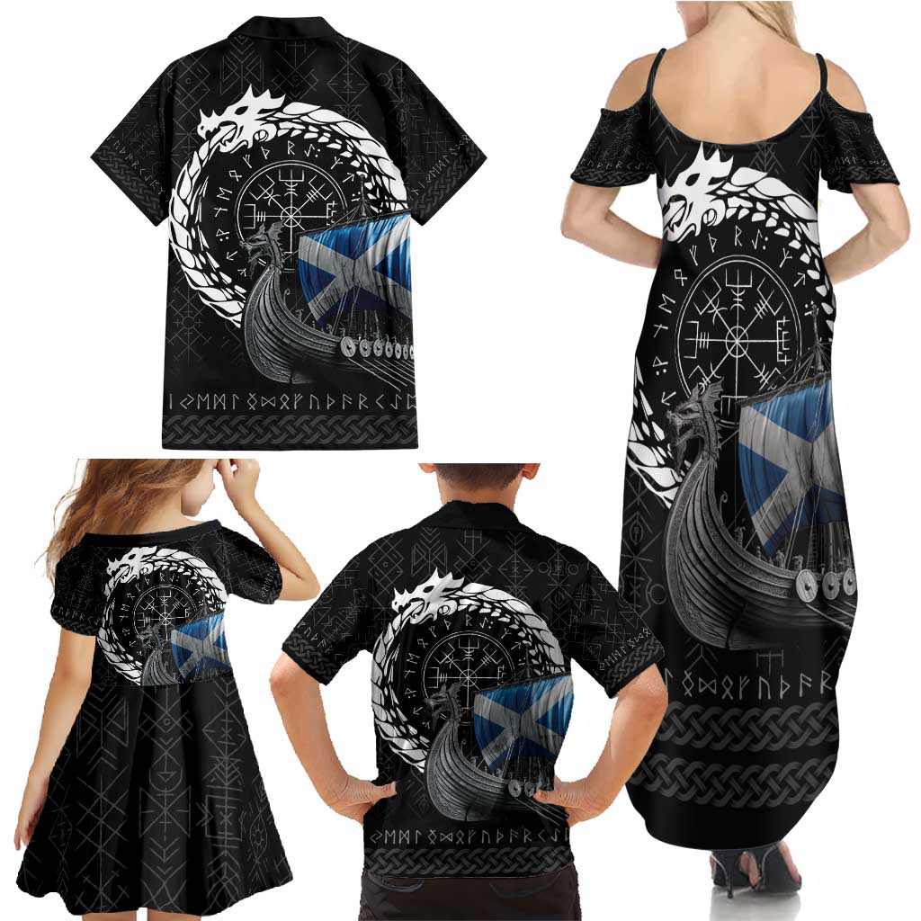 Scotland Viking Drakkar Family Matching Summer Maxi Dress and Hawaiian Shirt Viking Blood - Wonder Print Shop