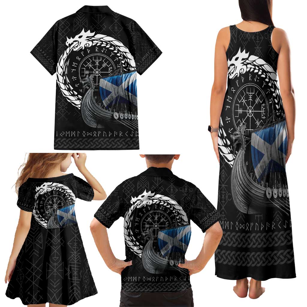 Scotland Viking Drakkar Family Matching Tank Maxi Dress and Hawaiian Shirt Viking Blood - Wonder Print Shop