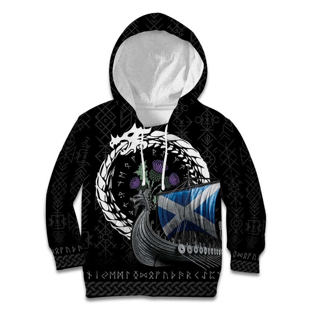 Scotland Viking Drakkar Kid Hoodie Viking Blood - Wonder Print Shop
