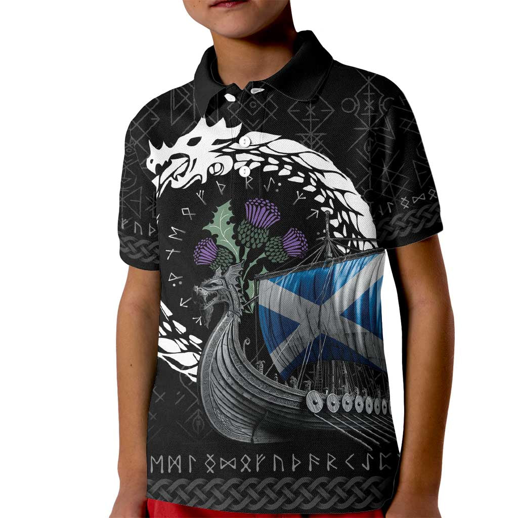 Scotland Viking Drakkar Kid Polo Shirt Viking Blood - Wonder Print Shop