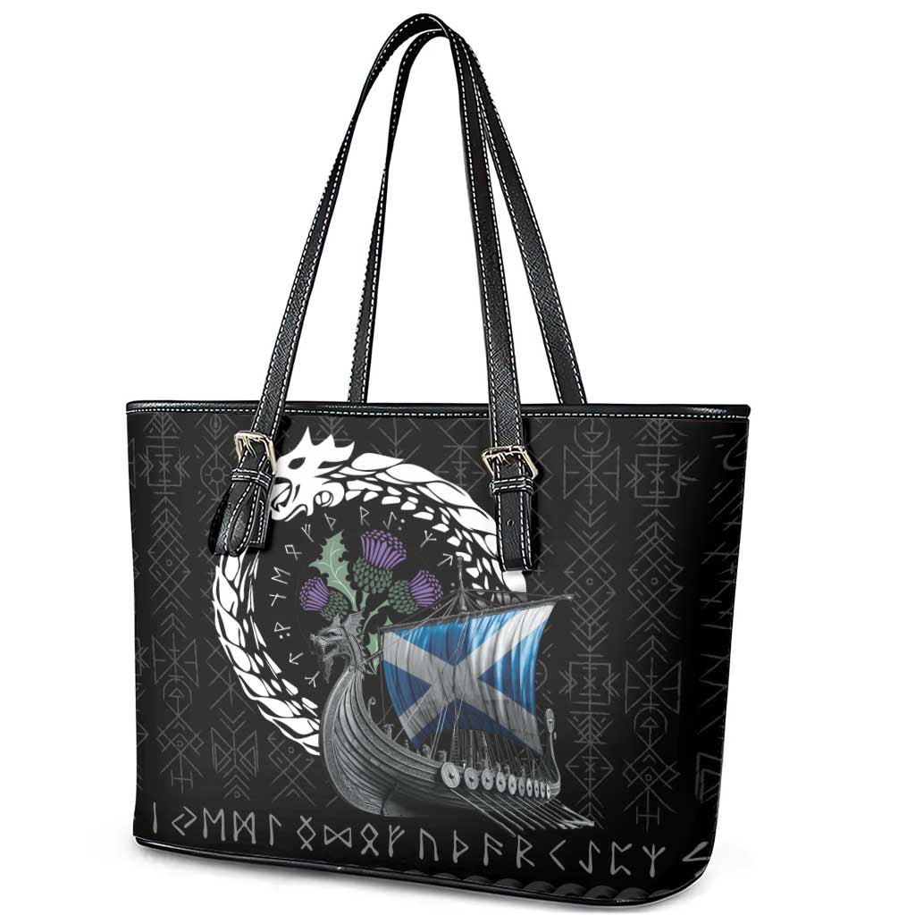 Scotland Viking Drakkar Leather Tote Bag Viking Blood - Wonder Print Shop