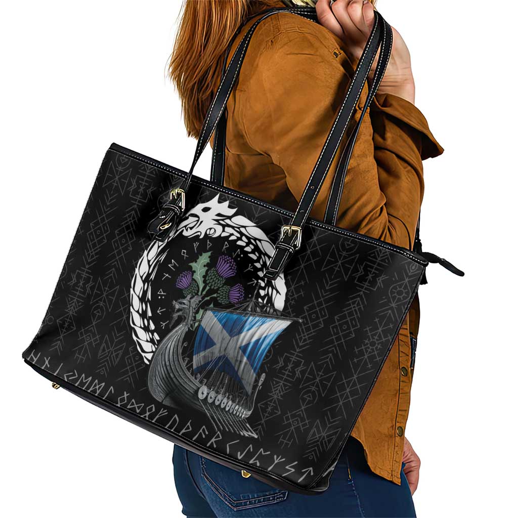 Scotland Viking Drakkar Leather Tote Bag Viking Blood - Wonder Print Shop