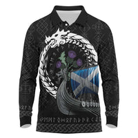 Scotland Viking Drakkar Long Sleeve Polo Shirt Viking Blood - Wonder Print Shop