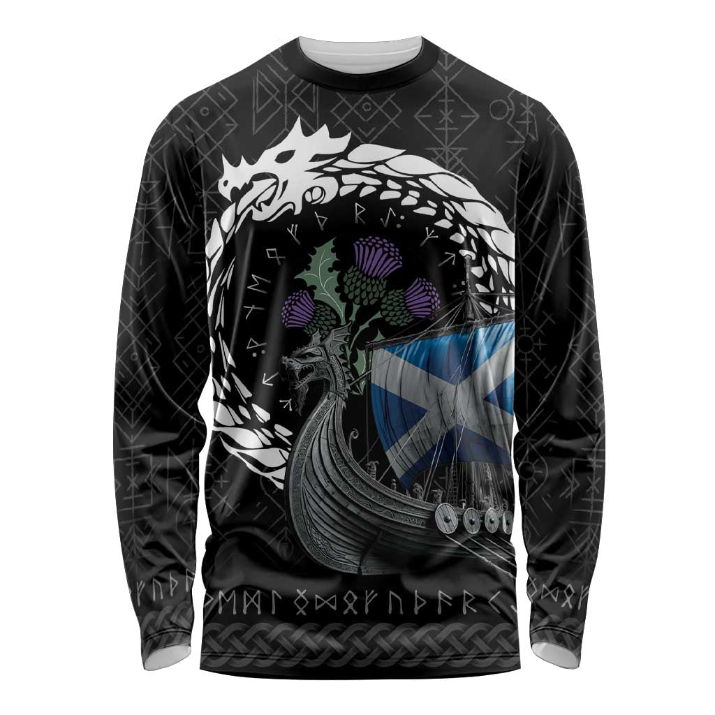 Scotland Viking Drakkar Long Sleeve Shirt Viking Blood - Wonder Print Shop