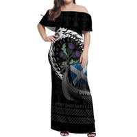 Scotland Viking Drakkar Off Shoulder Maxi Dress Viking Blood - Wonder Print Shop