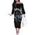 Scotland Viking Drakkar Off The Shoulder Long Sleeve Dress Viking Blood - Wonder Print Shop