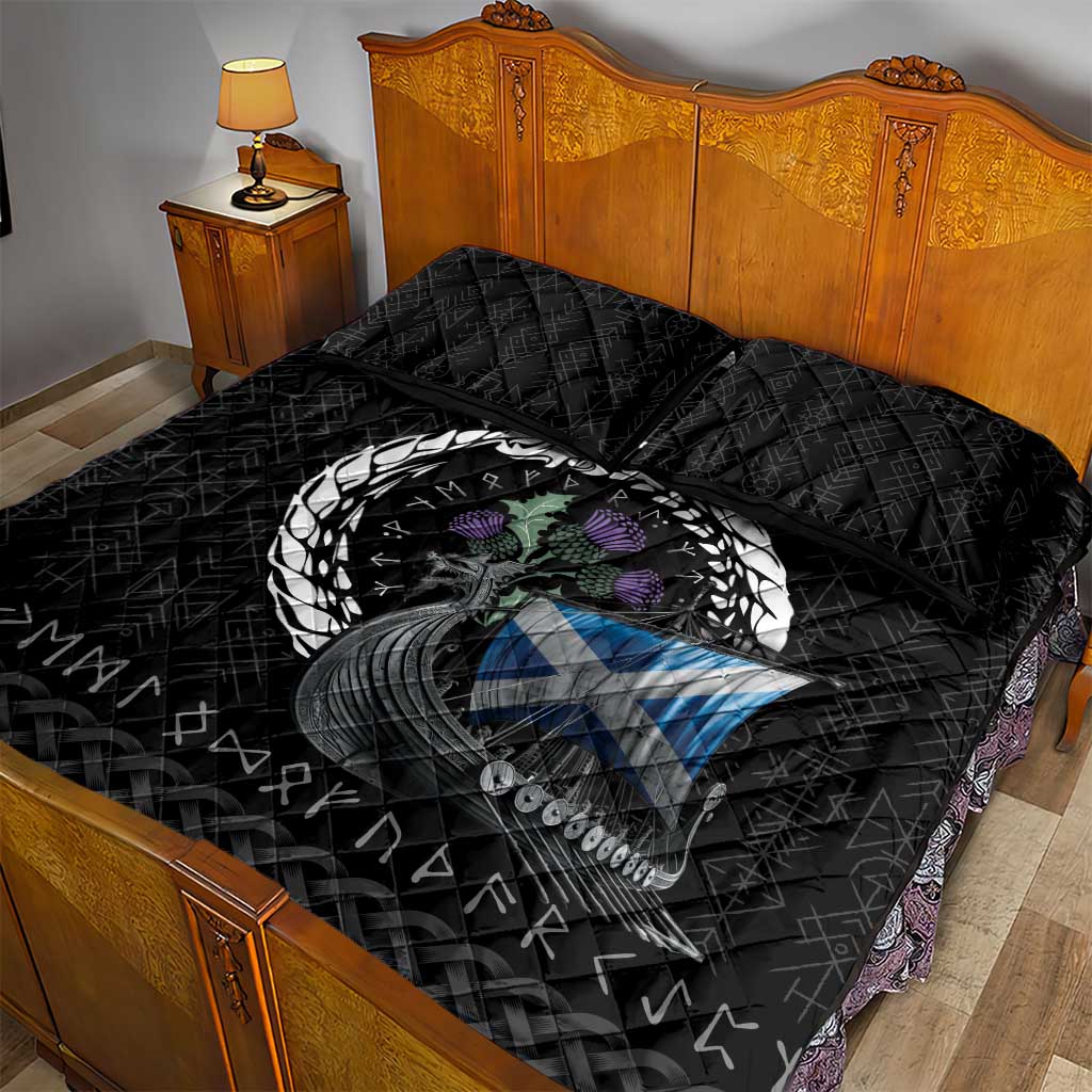 Scotland Viking Drakkar Quilt Bed Set Viking Blood - Wonder Print Shop