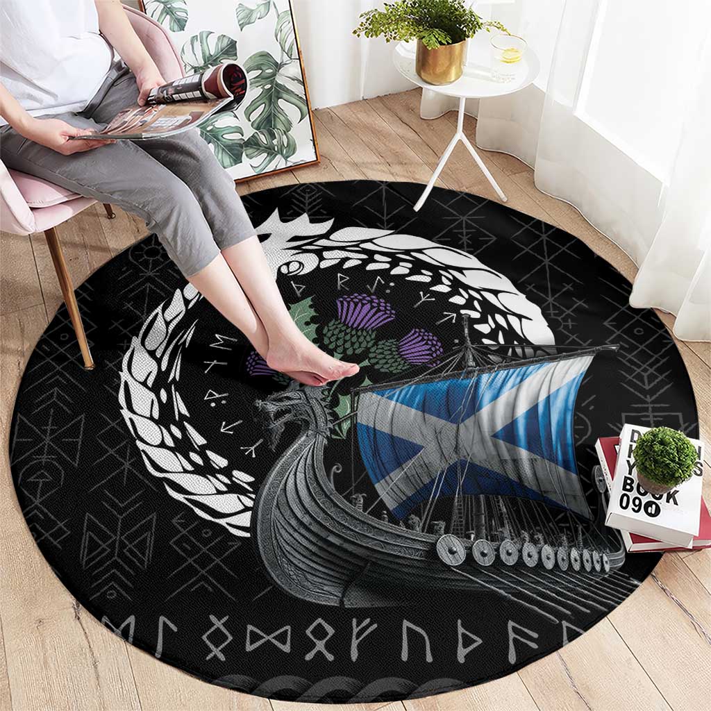 Scotland Viking Drakkar Round Carpet Viking Blood - Wonder Print Shop
