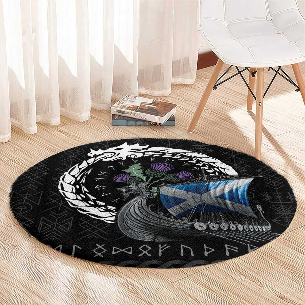 Scotland Viking Drakkar Round Carpet Viking Blood - Wonder Print Shop