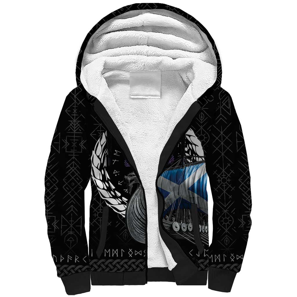 Scotland Viking Drakkar Sherpa Hoodie Viking Blood - Wonder Print Shop