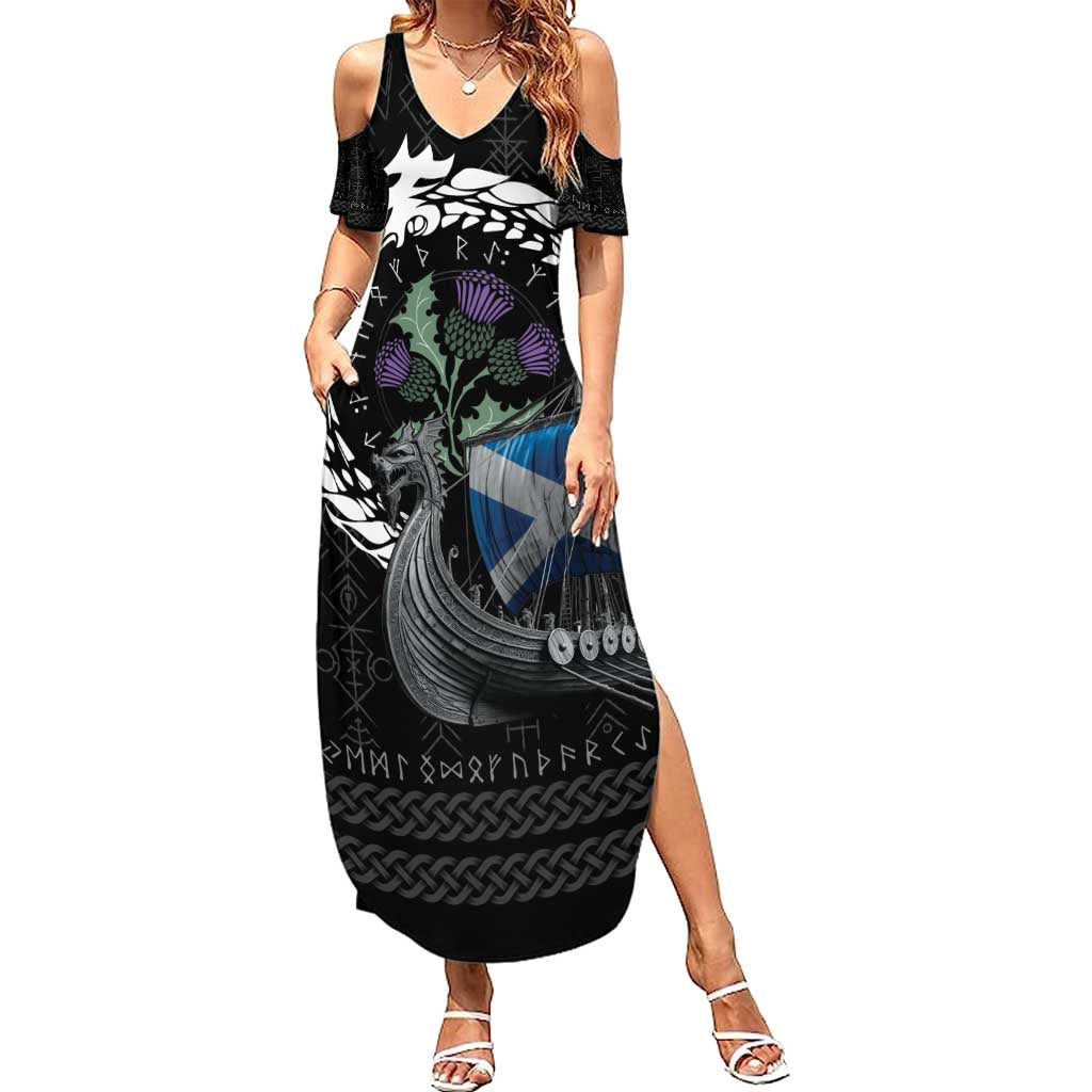Scotland Viking Drakkar Summer Maxi Dress Viking Blood - Wonder Print Shop