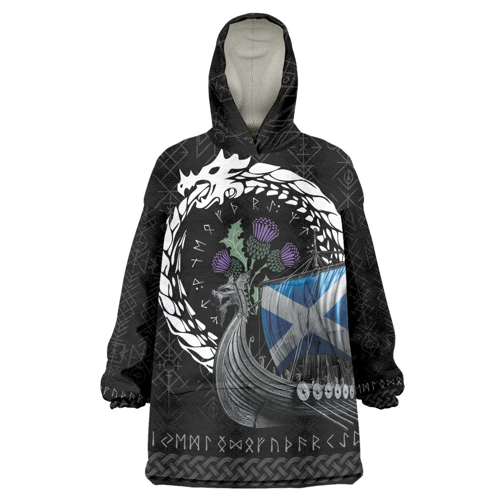 Scotland Viking Drakkar Wearable Blanket Hoodie Viking Blood - Wonder Print Shop