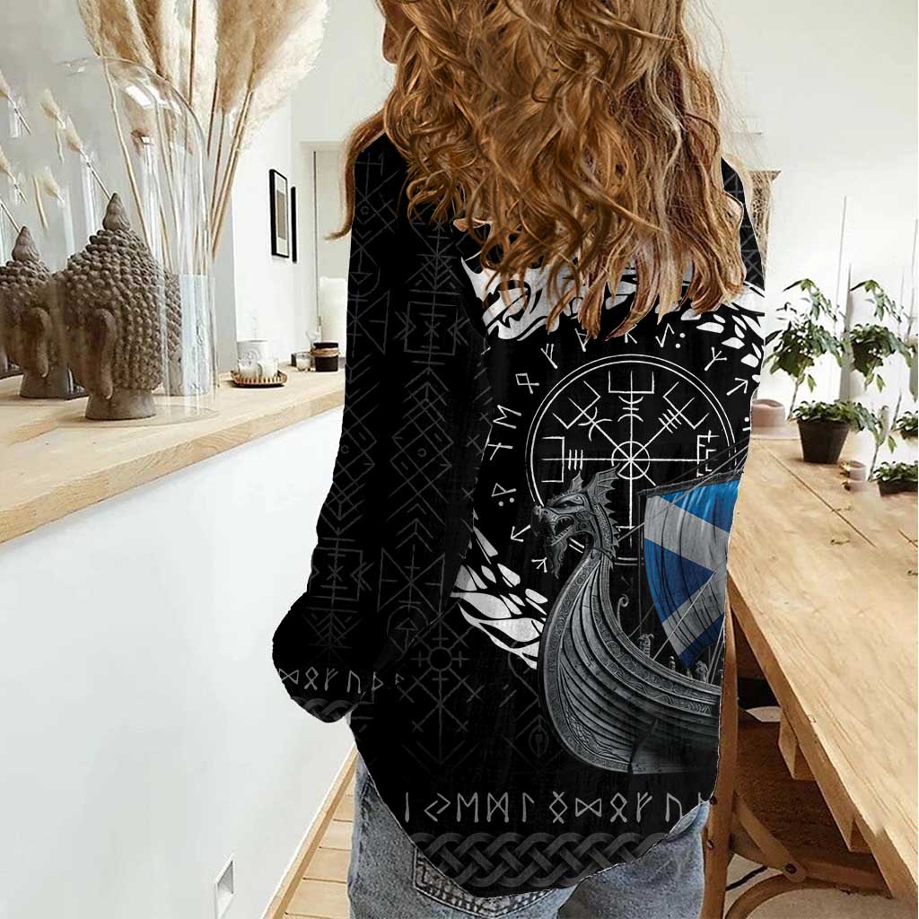 Scotland Viking Drakkar Women Casual Shirt Viking Blood - Wonder Print Shop