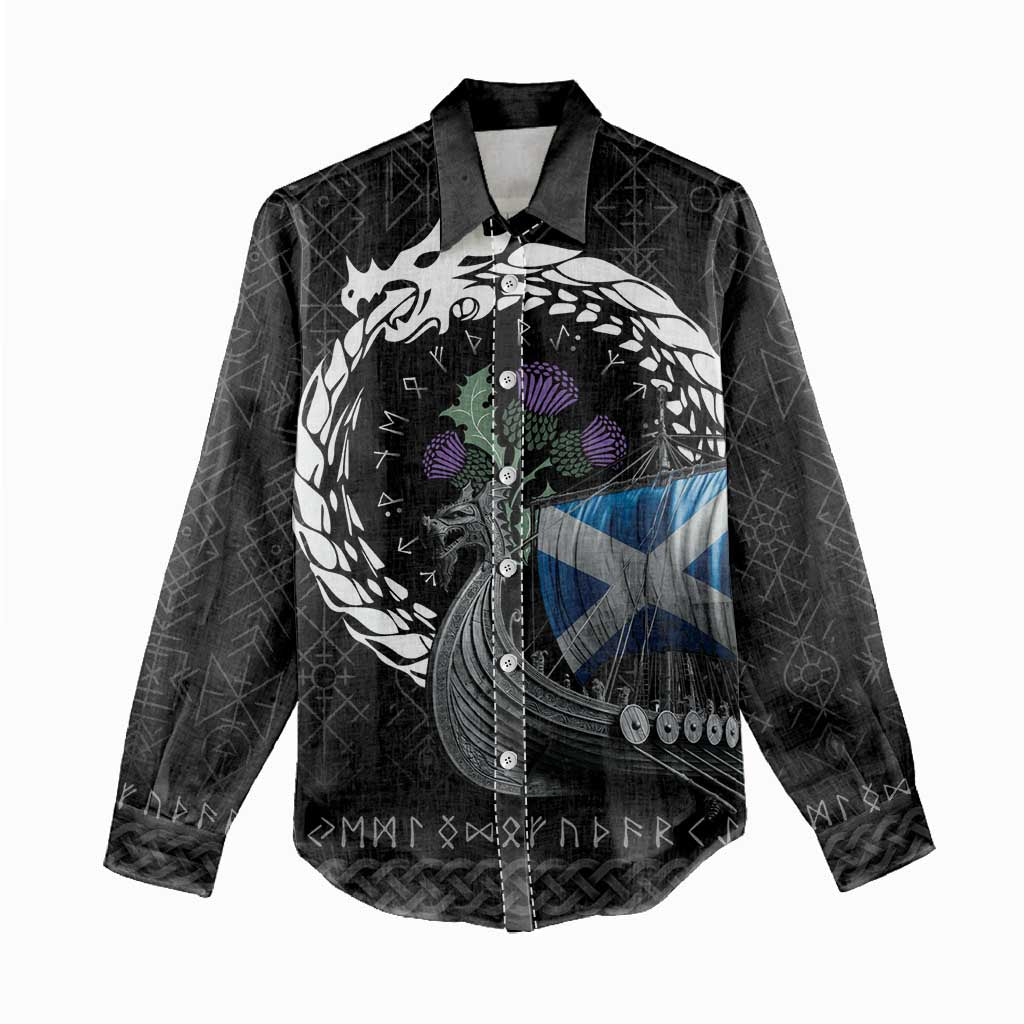 Scotland Viking Drakkar Women Casual Shirt Viking Blood - Wonder Print Shop