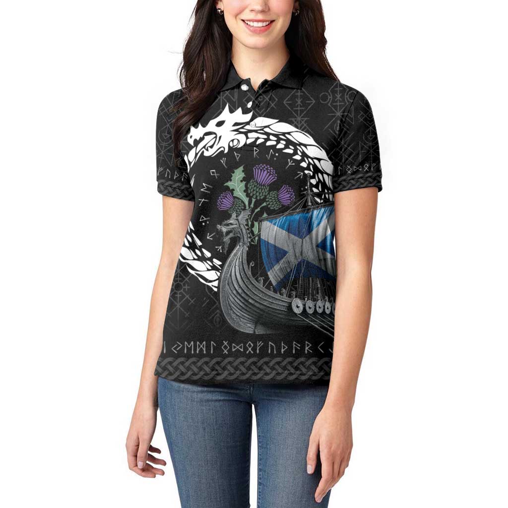 Scotland Viking Drakkar Women Polo Shirt Viking Blood - Wonder Print Shop