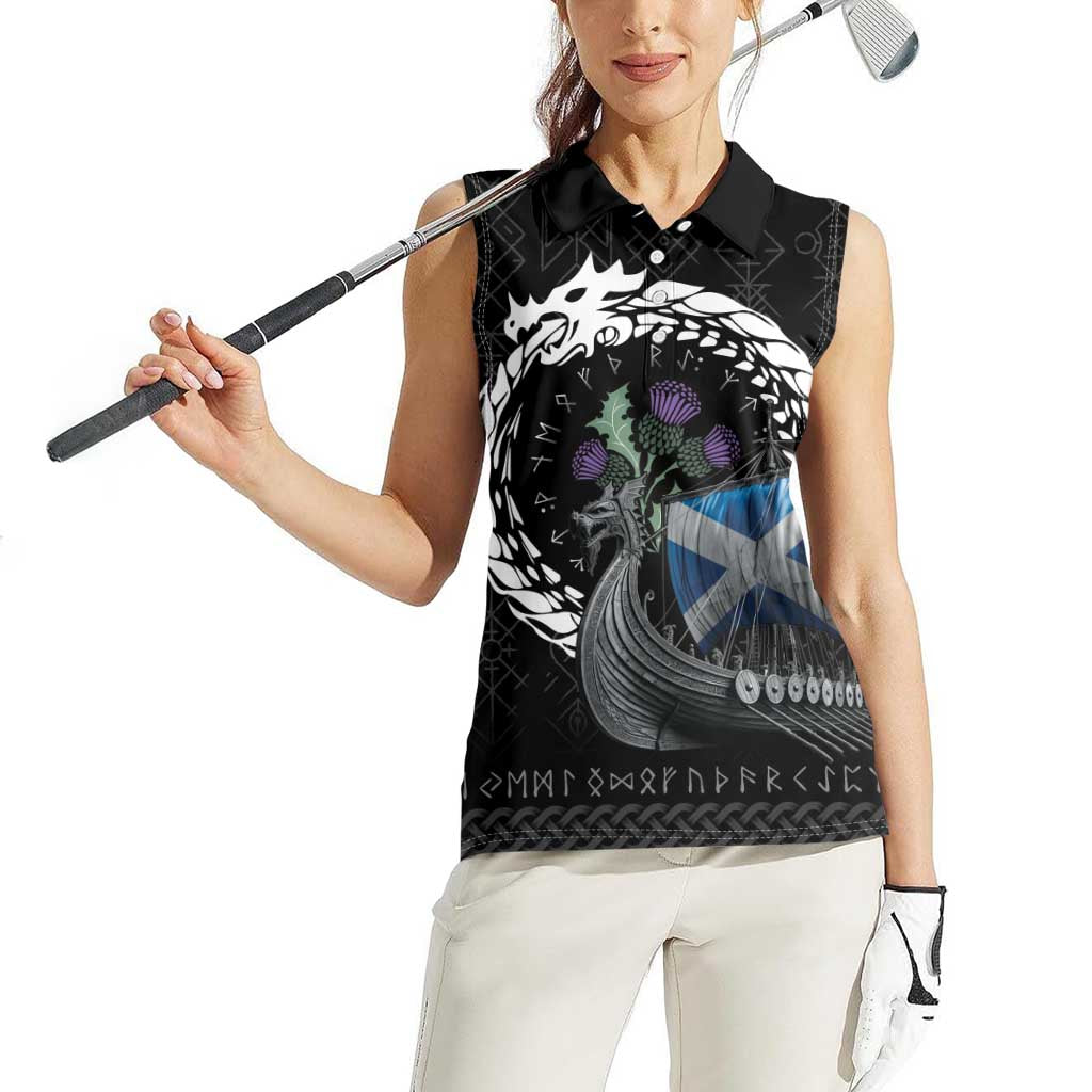 Scotland Viking Drakkar Women Sleeveless Polo Shirt Viking Blood - Wonder Print Shop