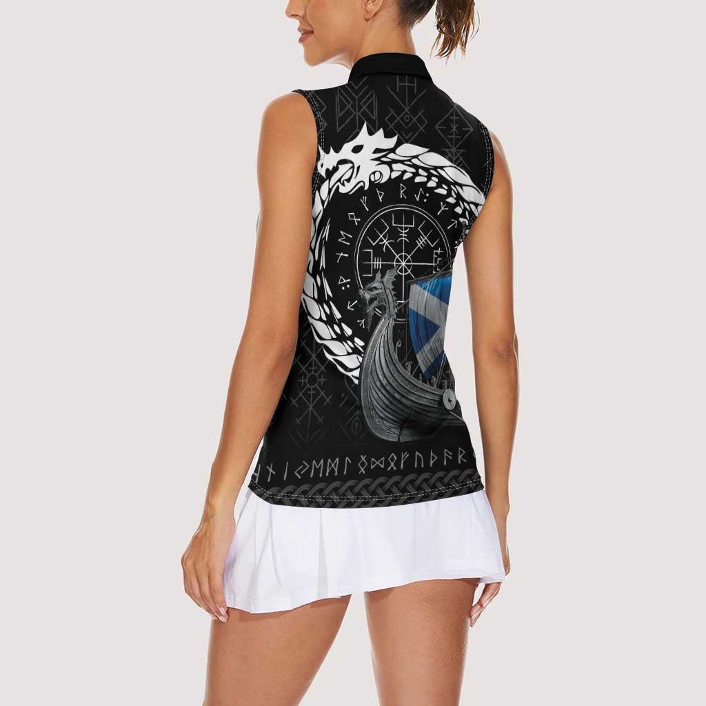 Scotland Viking Drakkar Women Sleeveless Polo Shirt Viking Blood - Wonder Print Shop