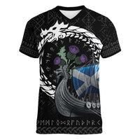 Scotland Viking Drakkar Women V-Neck T-Shirt Viking Blood - Wonder Print Shop