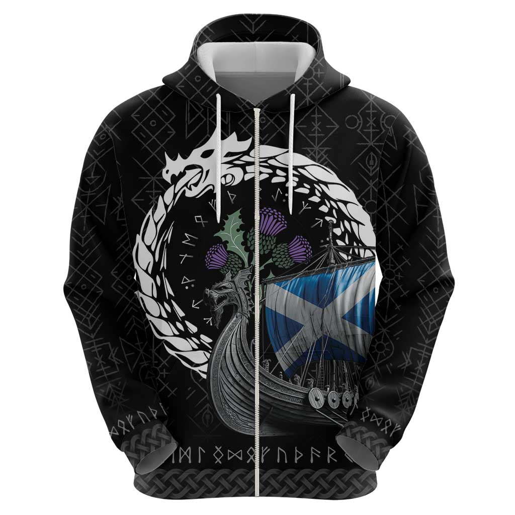 Scotland Viking Drakkar Zip Hoodie Viking Blood - Wonder Print Shop