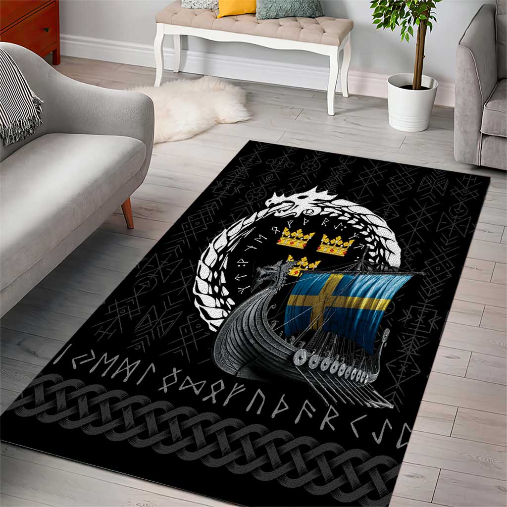 Sweden Viking Drakkar Area Rug Viking Blood - Wonder Print Shop