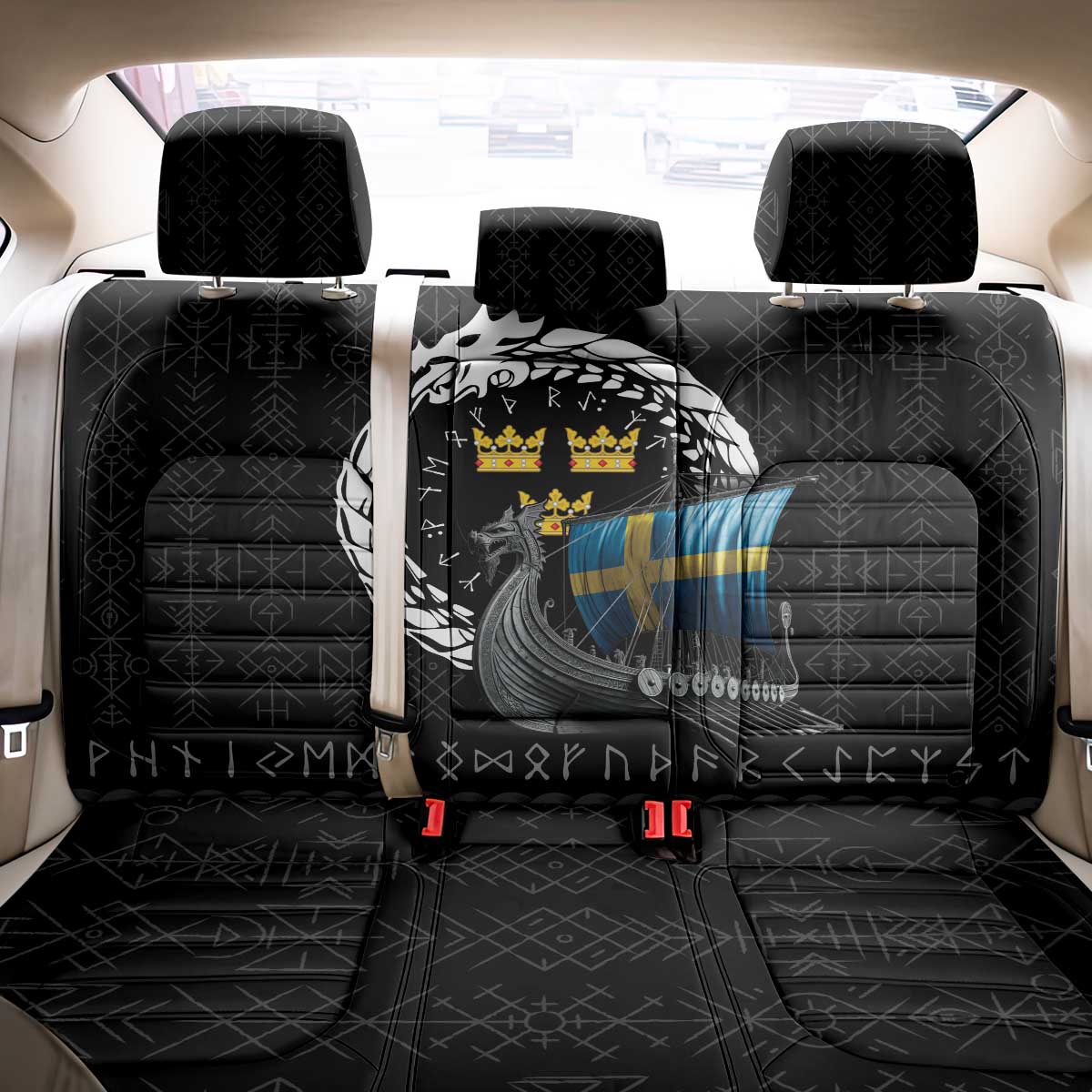 Sweden Viking Drakkar Back Car Seat Cover Viking Blood - Wonder Print Shop