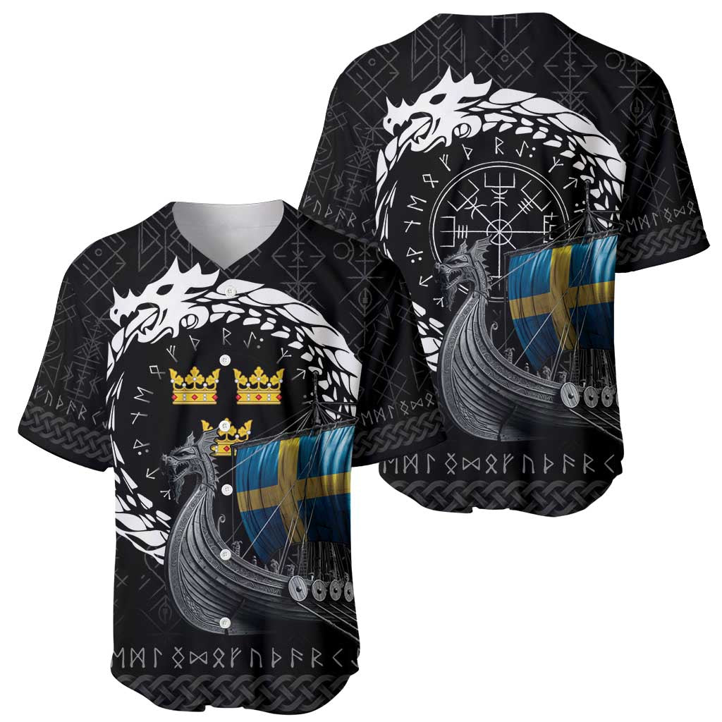 Sweden Viking Drakkar Baseball Jersey Viking Blood - Wonder Print Shop