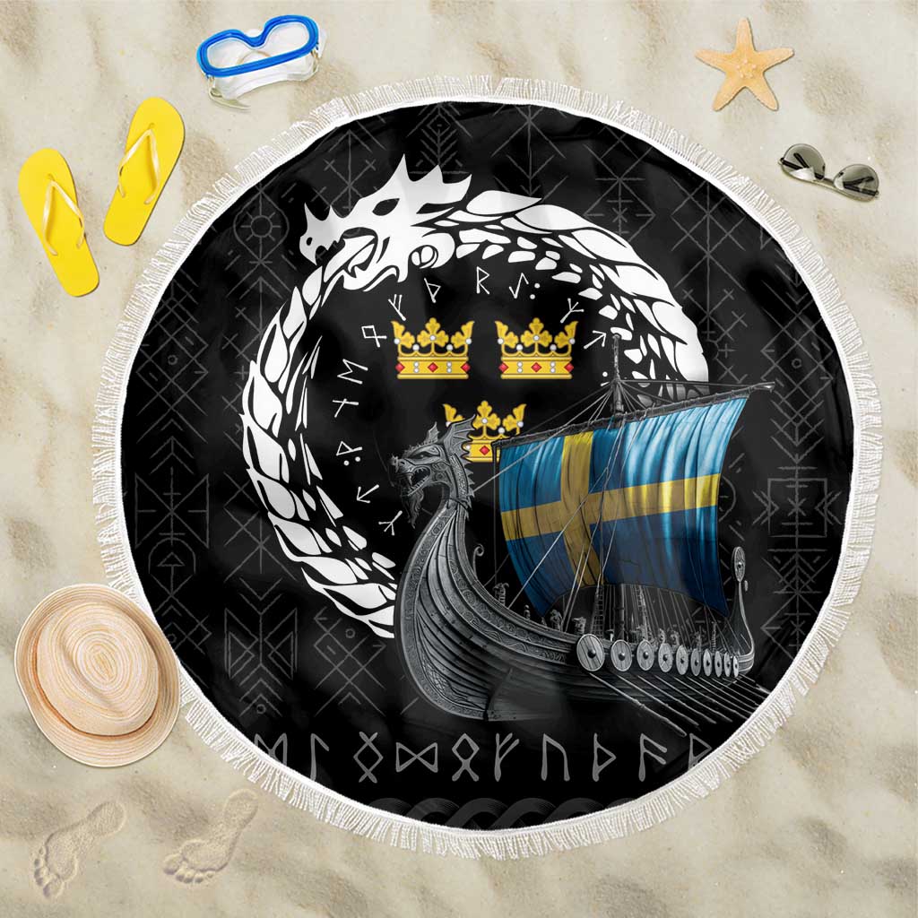 Sweden Viking Drakkar Beach Blanket Viking Blood - Wonder Print Shop
