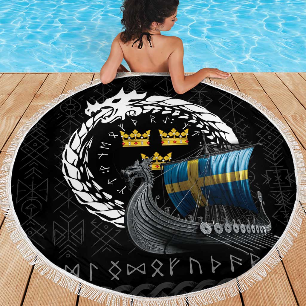 Sweden Viking Drakkar Beach Blanket Viking Blood - Wonder Print Shop