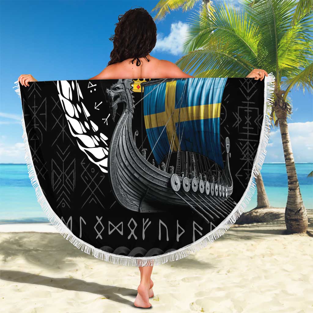 Sweden Viking Drakkar Beach Blanket Viking Blood - Wonder Print Shop