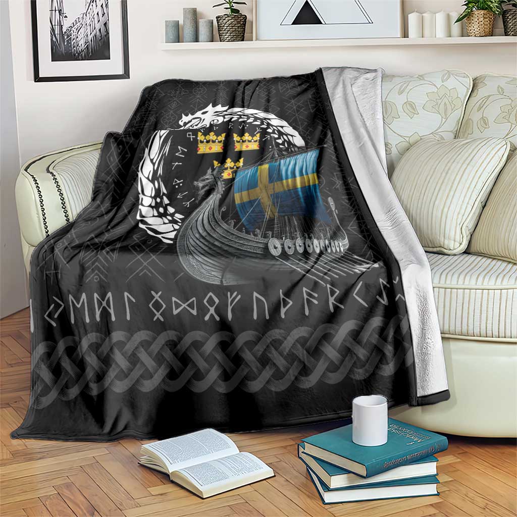 Sweden Viking Drakkar Blanket Viking Blood - Wonder Print Shop