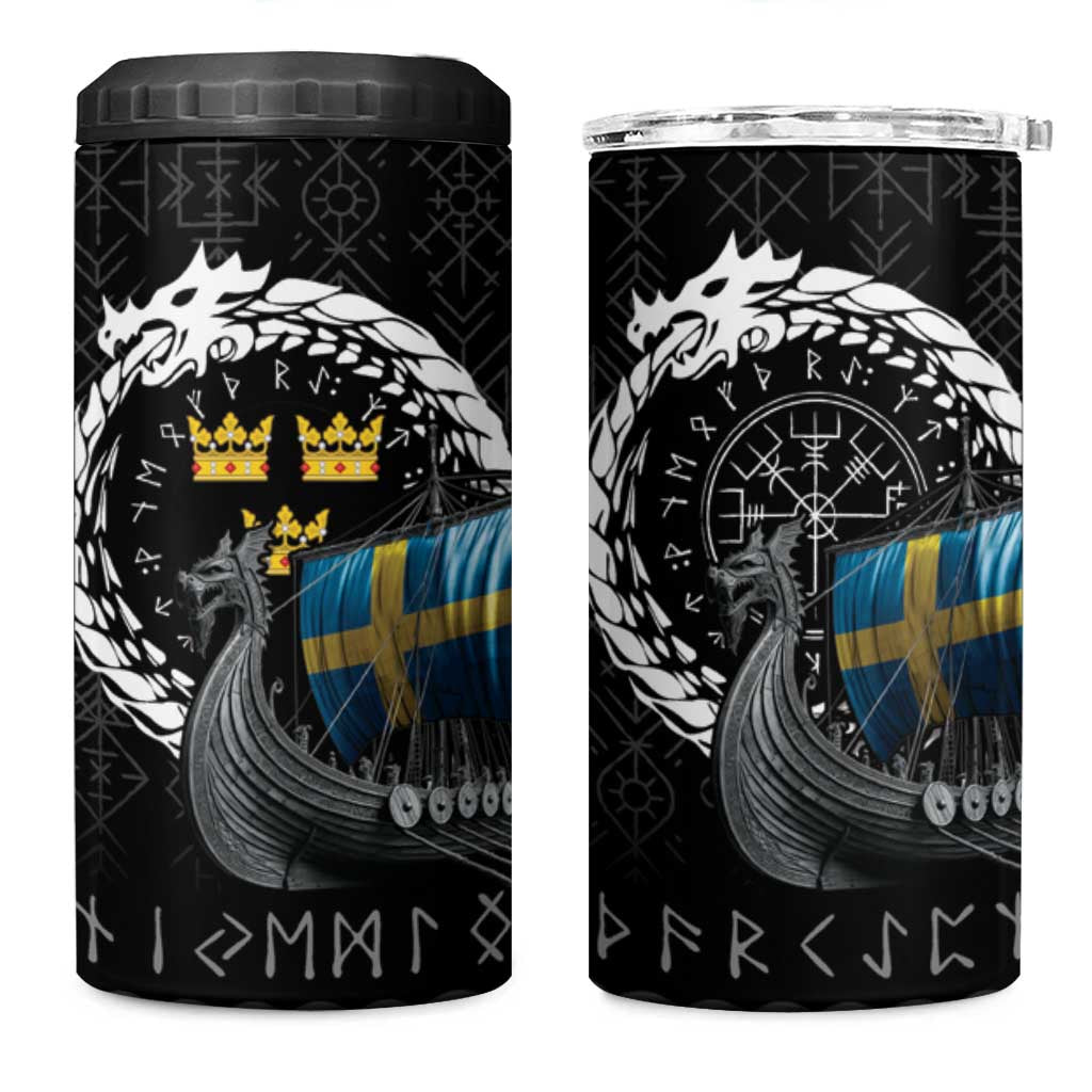 Sweden Viking Drakkar 4 in 1 Can Cooler Tumbler Viking Blood - Wonder Print Shop