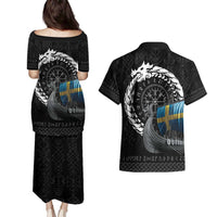 Sweden Viking Drakkar Couples Matching Puletasi and Hawaiian Shirt Viking Blood - Wonder Print Shop