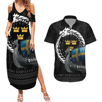 Sweden Viking Drakkar Couples Matching Summer Maxi Dress and Hawaiian Shirt Viking Blood - Wonder Print Shop