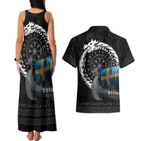 Sweden Viking Drakkar Couples Matching Tank Maxi Dress and Hawaiian Shirt Viking Blood - Wonder Print Shop