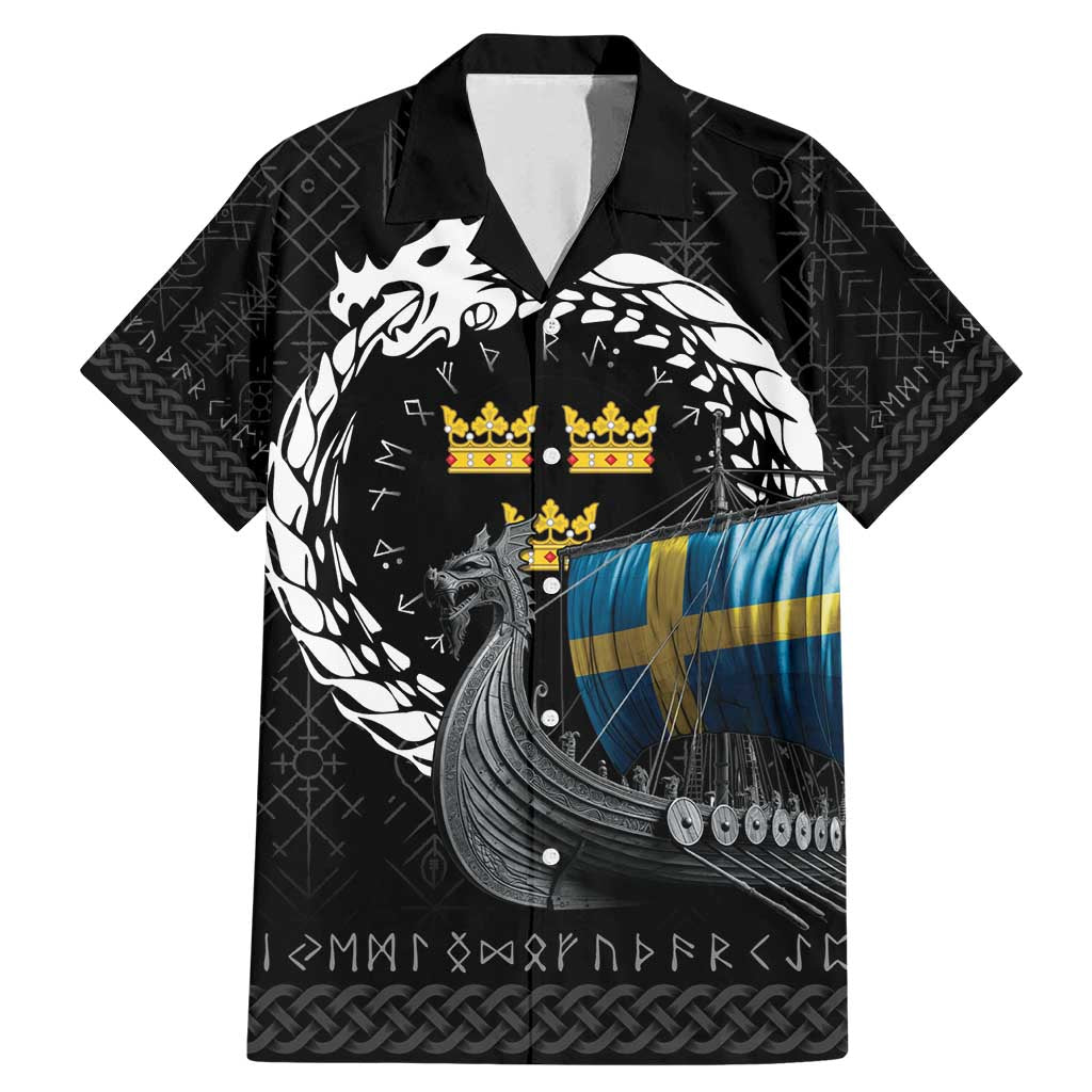 Sweden Viking Drakkar Family Matching Mermaid Dress and Hawaiian Shirt Viking Blood - Wonder Print Shop