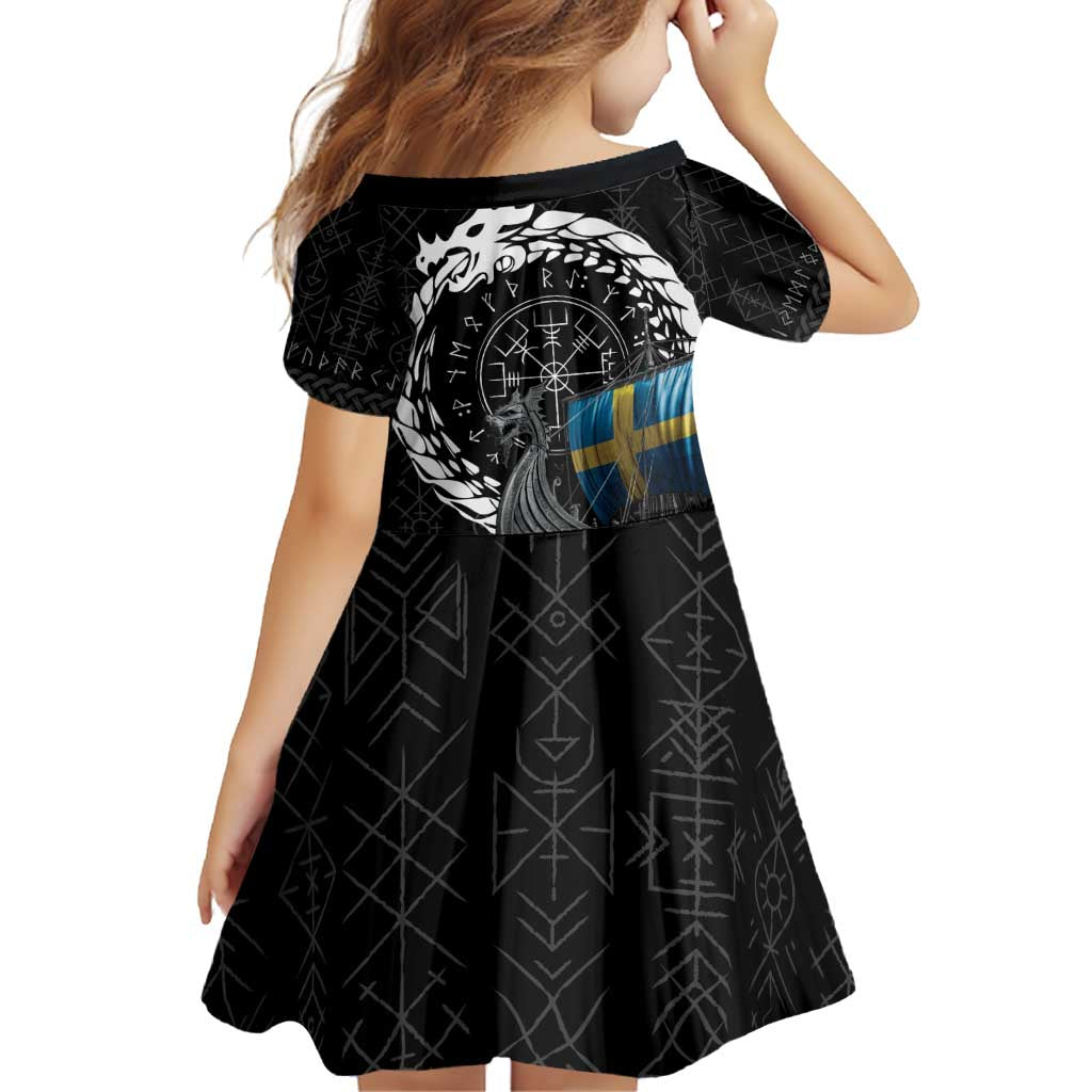 Sweden Viking Drakkar Family Matching Off Shoulder Short Dress and Hawaiian Shirt Viking Blood - Wonder Print Shop