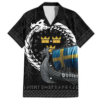 Sweden Viking Drakkar Family Matching Short Sleeve Bodycon Dress and Hawaiian Shirt Viking Blood - Wonder Print Shop