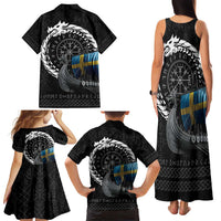 Sweden Viking Drakkar Family Matching Tank Maxi Dress and Hawaiian Shirt Viking Blood - Wonder Print Shop
