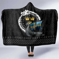 Sweden Viking Drakkar Hooded Blanket Viking Blood - Wonder Print Shop