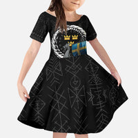 Sweden Viking Drakkar Kid Short Sleeve Dress Viking Blood - Wonder Print Shop