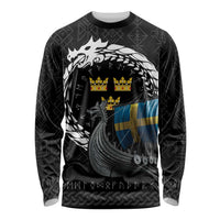 Sweden Viking Drakkar Long Sleeve Shirt Viking Blood - Wonder Print Shop